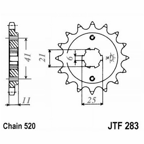 Piñón JT 283 z15 para Honda 250 NS F 1997-2016 - Imagen 1 de 2