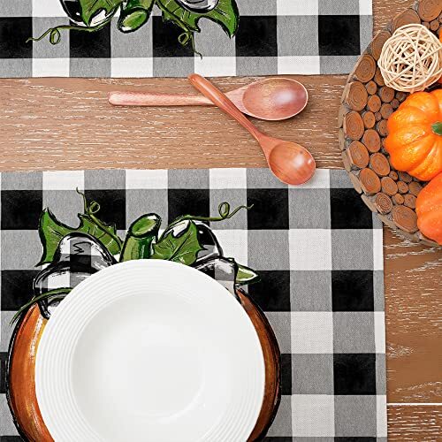 Fall Placemats, 12x18 Inch Set of 4 Buffalo Plaid Check 12"x18" set of 4 - Bild 5 von 6