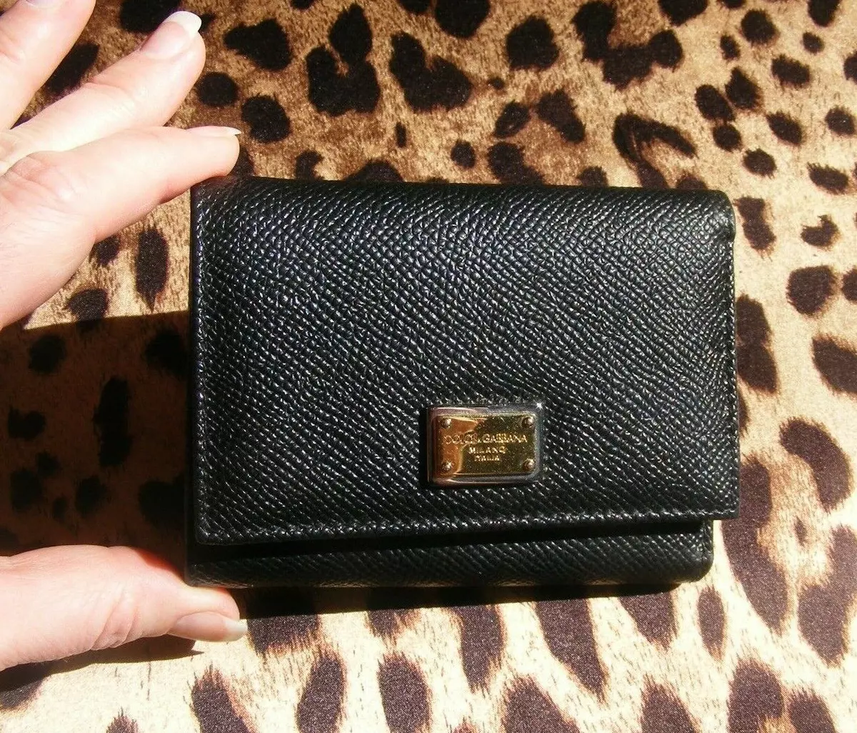 DOLCE & GABBANA Black Leather small French WALLET