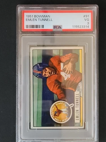 1951 Emlen Tunnell Bowman #91 *ROOKIE / FRESH SLAB / PSA 3*