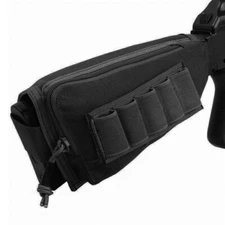 Rifle Stock Pack Bag Buttstock Cheek Pad Rest Shell Mag Ammo Pouch Pocket Holder