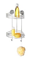 Wenko Vacuum-Loc Eck Regal 2 Etagen, Befestigen Ohne Bohren, Bad Dusch Ablage