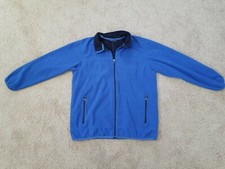 Lands End Boys Blue Fleece Full Zip Jacket Size XL 18-20