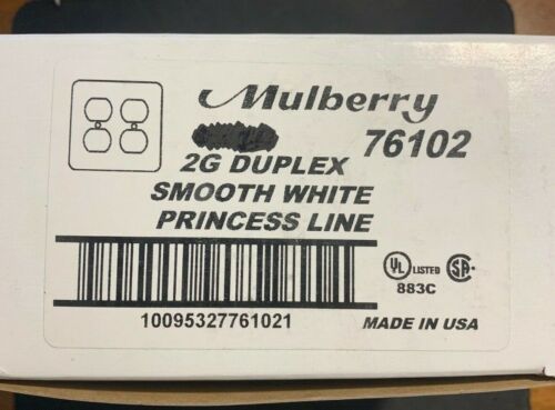 Mulberry Princess White 2 Gang Metal Receptacle Wallplate Duplex Outlet 76102 - Picture 2 of 10