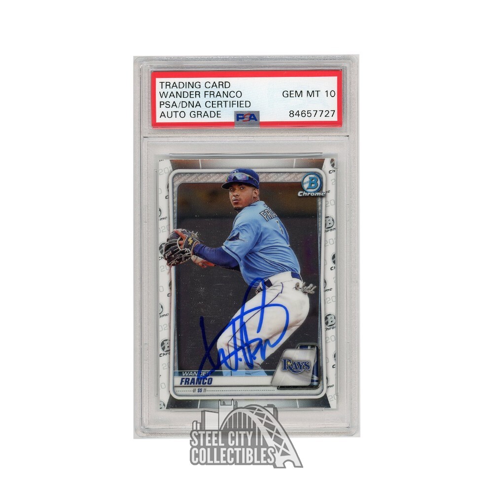 Wander Franco Autographed Signed 2020 Bowman Chrome Card #BCP-163 PSA/DNA 10 