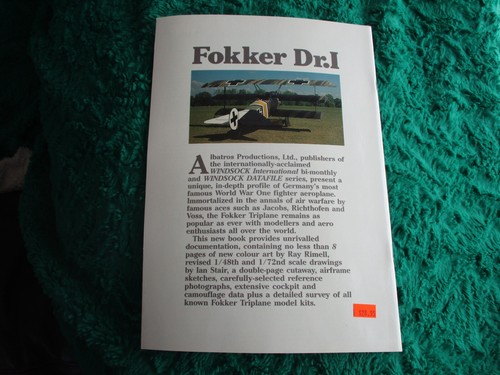 Windsock Datafile Special Fokker Dr.I 1991 Like New - Picture 8 of 8