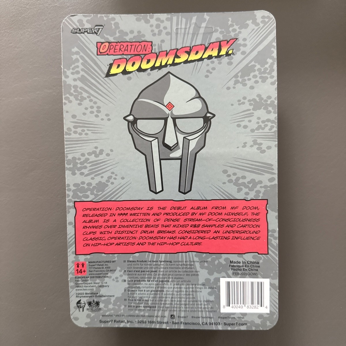 MF DOOM x SUPER7 - Operation: DOOMSDAY Reaction Figure