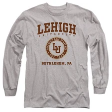 Lehigh Uni Adult Long Sleeve T-Shirt Circle Logo, Athletic Heather, S-3XL