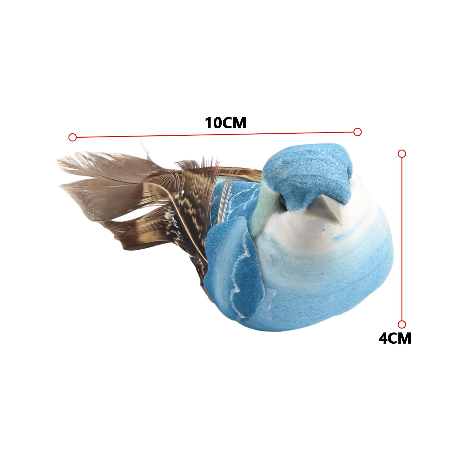 Lot De 4 Oiseaux Décoratifs En Mousse Et Plumes - Couleurs Assorties - Neufs
