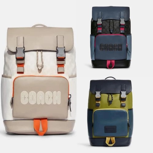 track backpack in colorblock signature canvas