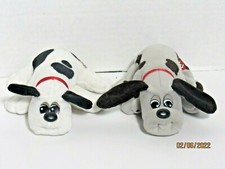 Vintage Lot of 2 Tonka Mini Pound Puppies Plush Dogs Gray White Stuffed Animal