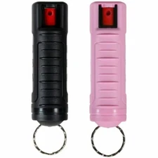 Police Magnum pepper spray 1/2oz Molded Keychain 1 Black 1 Pink Defense Security
