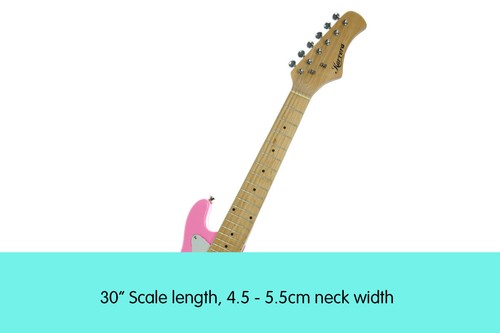 Karrera Kids Electric Guitar Childrens Gift Pink Musical String Instrument - Picture 4 of 5