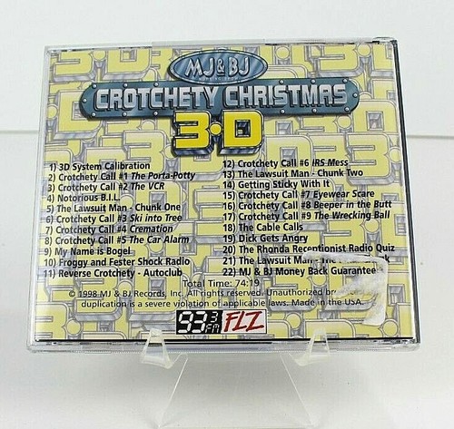 Crotchety Christmas MJ & BJ Morning Show 93.3 FLZ 3D CD Rare Q105 - Imagen 2 de 3