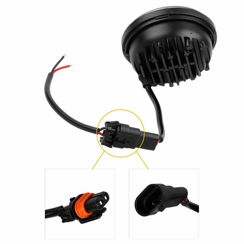 7" LED Projector Halo Headlight +2x4.5'' Passing Lights for Harley Touring Black - Picture 7 of 9