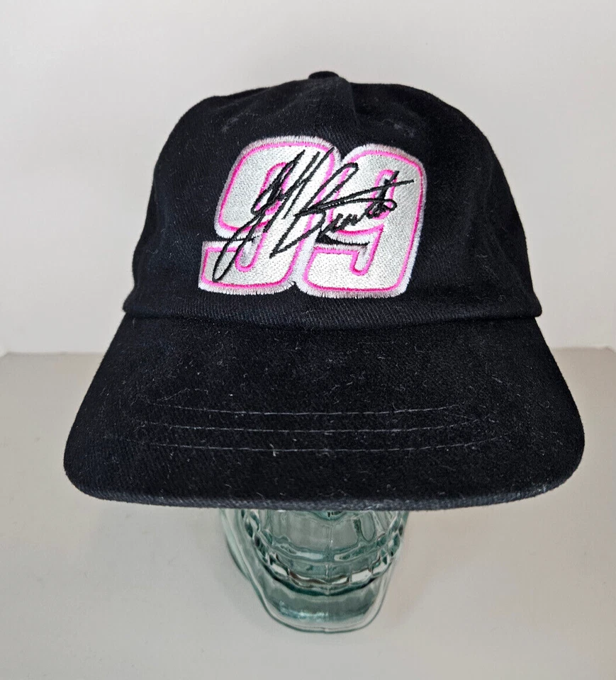 De colección Años 90 Jeff Burton NASCAR KC Gorras Sombrero con Correa - Exide, Chicago Cuero Crudo Foto 2 de 4