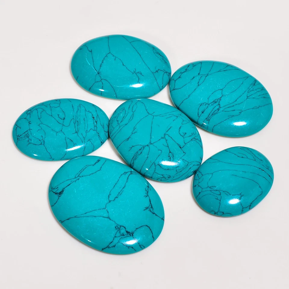 Piedras preciosas sueltas turquesa creadas en laboratorio cabujón piedra preciosa semipreciosa de alta calidad Foto 4 de 4