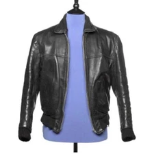  The Beatles George Harrison Black Bomber Leather Jacket