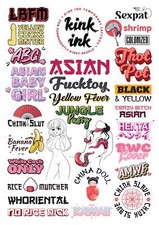 27 Asian Temporary Tattoos Adult BDSM Cuckold Hotwife Swingers Kinky Naughty