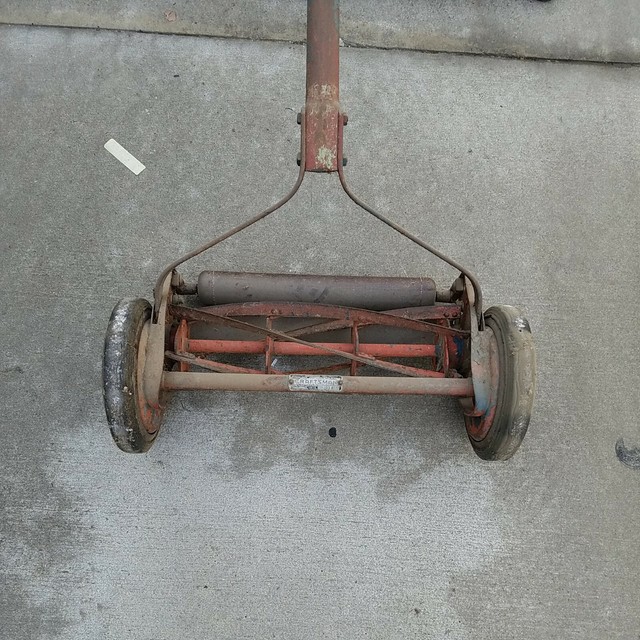 Vintage CRAFTSMAN manual push mower reel type (123.8171) "Yard Man" No