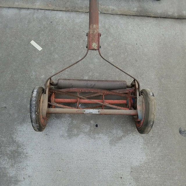 Vintage CRAFTSMAN manual push mower reel type (123.8171) "Yard Man" No