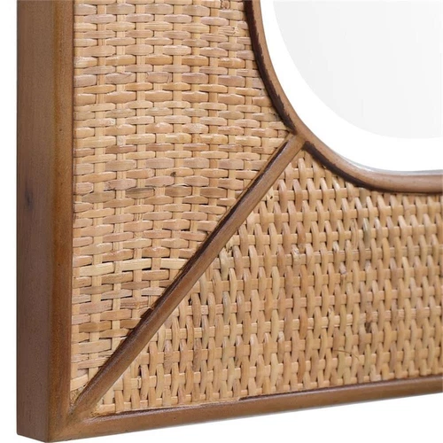 Uttermost Tahiti Coastal Style Rattan and Wood Mirror in Warm Maple Beige - Picture 5 of 7