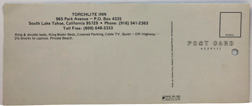 Vintage Torchlite Inn Hotel South Lake Tahoe CA Advertising Postcard - Picture 3 of 3