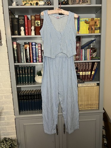 VTG NWT 1999 Victoria’s Secret 2 Piece Set Blue & White Stripe Outfit 90s Y2K L - Picture 7 of 7