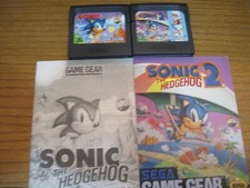 Sonic the Hedgehog 1 2 Tails (Sega Game Gear) Cartridge & Manuals Free Shipping