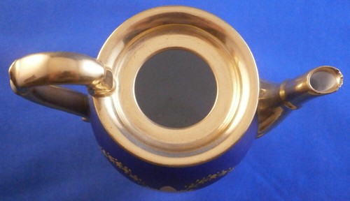 Antique 20thC Nymphenburg Porcelaine Bleu Doré Coffee Pot Service Kanne Allemand - Photo 10 sur 15