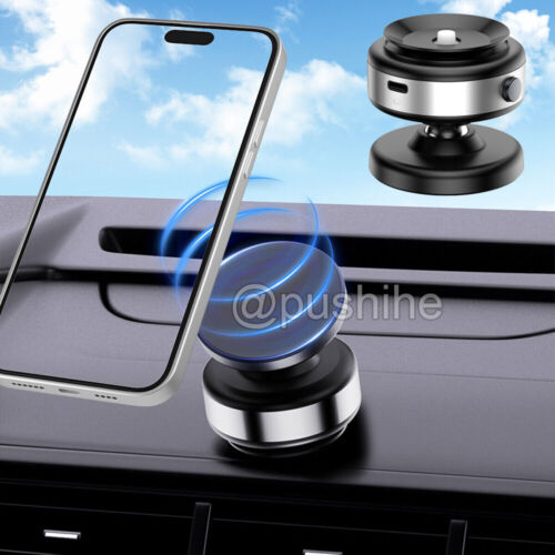 Electric Vacuum Magnetic Suction Cup Car Phone Holder Stand Mount 360° Rotation