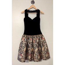 Vintage 80's Scott McClintock Velvet And Metallic Dress