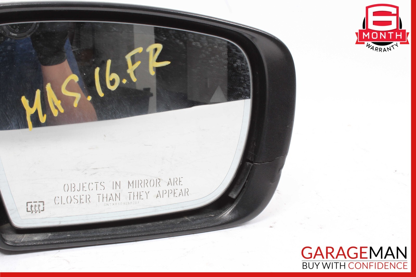 14-17 Maserati Ghibli Front Right Side Mirror Door Rear View White/Black OEM
