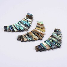 3 Strands Rectangle Natural Abalone/Paua Shell Graduated Beads Strands 29x70x3mm