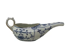 Vintage WT&C Germany Invalid Baby Feeder Blue White Gold Trim  6" Long Porcelain