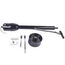 28" Black Stainless Tilt Steering Column Manual Floor Shift No Key with Adapter