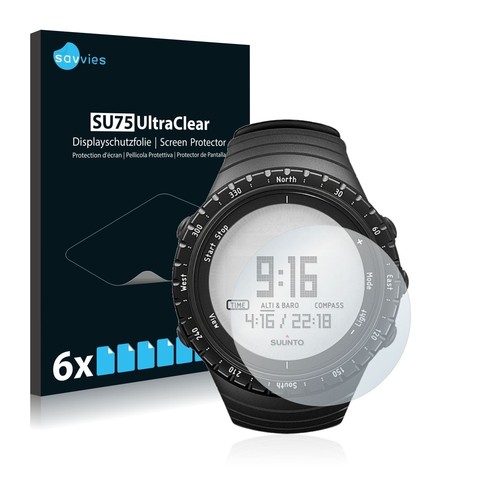 Suunto Core Regular Black Watch, 6 x Transparent ULTRA Clear Screen Protector - Foto 2 di 4