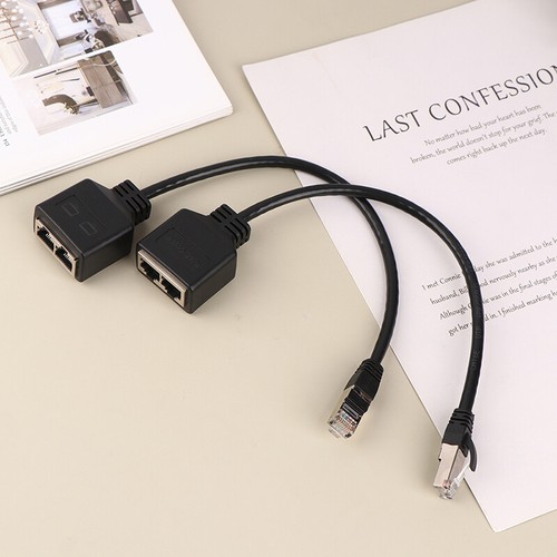 Ethernet Splitter RJ45 1 Male to 2 Female LAN Ethernet Cable Splitter Cable - Photo 11/12