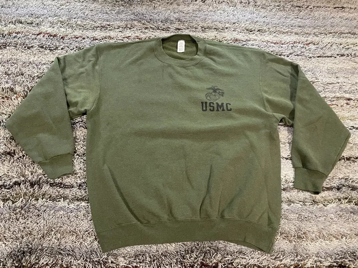 Vintage USMC Sweatshirt Men s Medium Marines Green Military