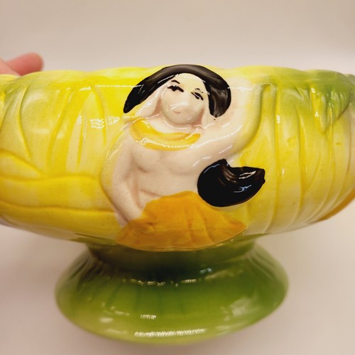 Flaming Volcano Hula Hawaii Girl Tiki Drink Cup 32 Ounce Ceramic Bowl DW110