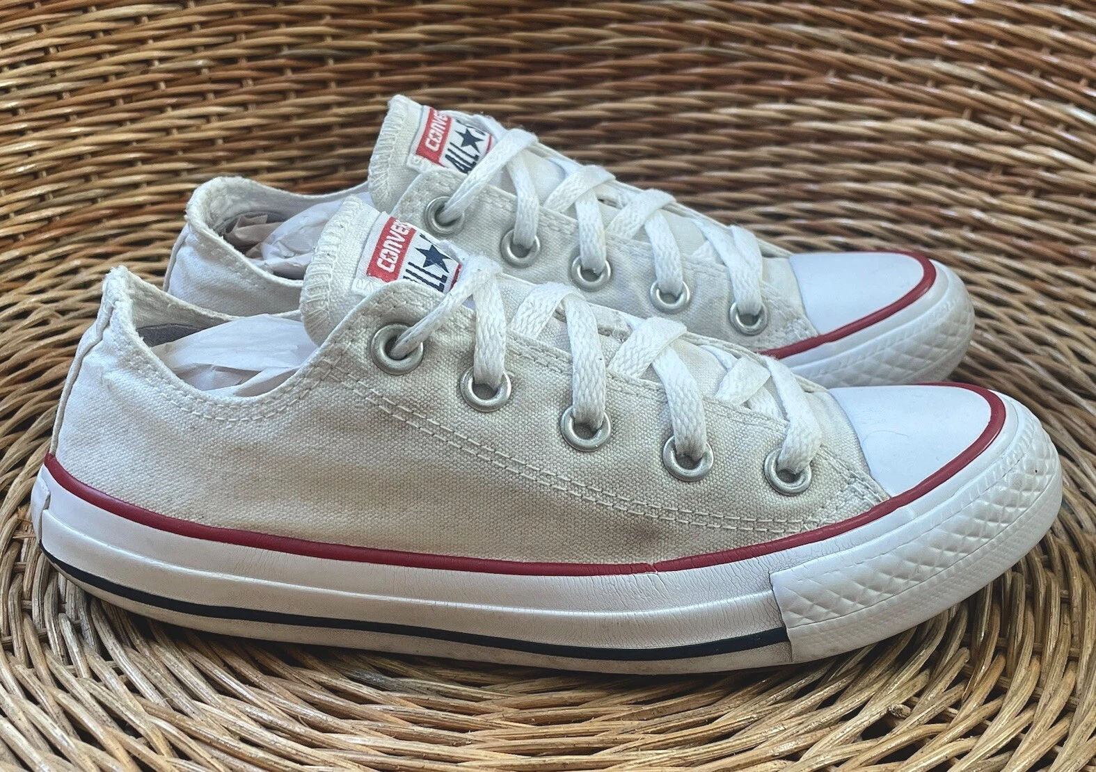 Scarpe da ginnastica basse basse Converse All Star da donna bianche da uomo UK 3 EU 35