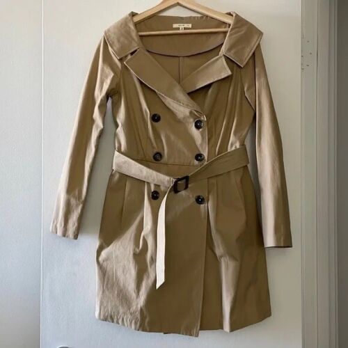 Womens Le Lis Trench Coat Double Breasted Long Sleeve Jacket Tops Blazer Dress L - Picture 6 of 11