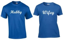 Couple Matching T-Shirts Royal Hubby Wifey Love Husband Wife Couples Tees