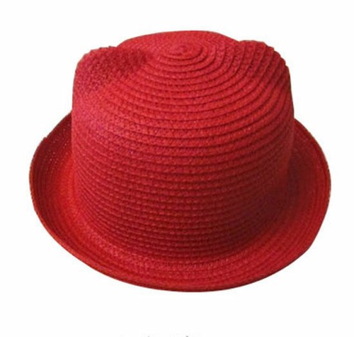 Girls Boys Straw Hat Cute Cat Ears Bowler Hats Cloche Cap Beach Sunhat - Picture 18 of 27