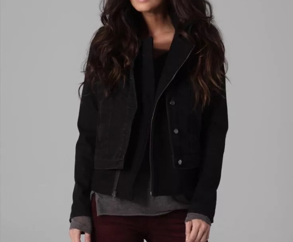 Current/Elliot Women's Studio Jacket Black Denim … - image 4
