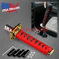 Samurai Sword Red Black Shift Knob Shifter Alloy Katana Adapters Universal 15cm