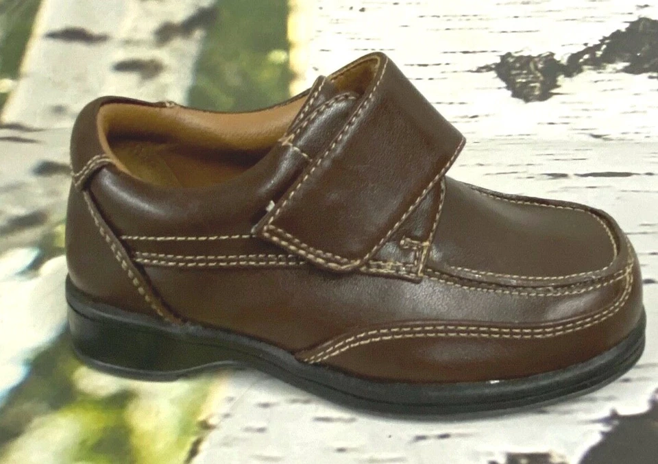 Zapatos informales Smart Fit para niños pequeños talla 7,5 W cuero marrón estilo 52248 Foto 2 de 4