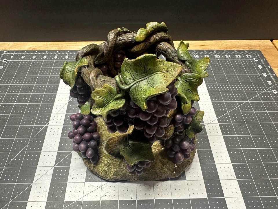 Porta-garrafa de vinho decoração de mesa verde videiras roxas decoração para casa - Imagem 2 de 4