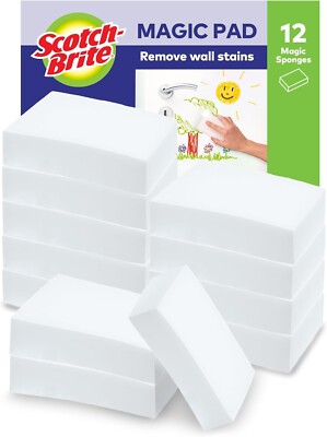 Magic Easy Radierschwamm, Melamin Reiniger Pads entfernt Flecken (12er Pack)