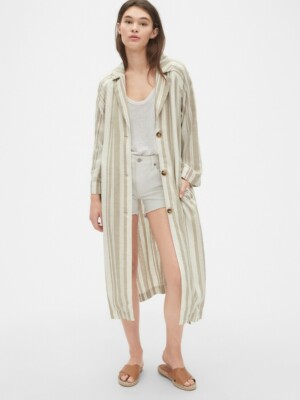 WASHED LINEN BELTED JACKET AURALEE◇ジャケット/3/リネン/BEG/無地